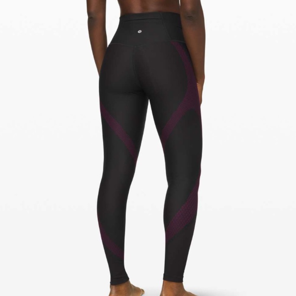 Lululemon Mapped Out High-Rise Tight Black Marvel Purple Pink 4